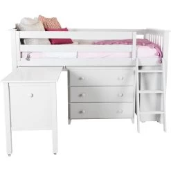 Jackpot Deluxe Windsor Twin Storage Loft Bed With Dresser + Bookcase + Desk -Kid Furniture Windsor2White3 7ae4d860 8a2f 4bcd a61d 21b08349fe5d