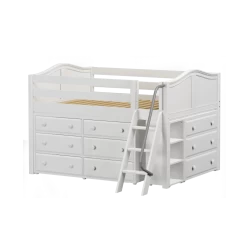 Maxtrix Full Low Loft Bed With Angled Ladder + Storage -Kid Furniture XL3 WC 549e30fd 364a 4f9b 8aab 73b6022e4850