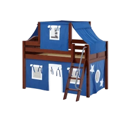 Maxtrix Twin Low Loft Bed With Angled Ladder, Curtain + Top Tent -Kid Furniture YANG22 CC e2273abb defa 46a8 ace1 e660c7ef2f1d