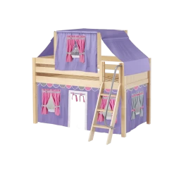 Maxtrix Twin Low Loft Bed With Angled Ladder, Curtain + Top Tent -Kid Furniture YANG56 NP 6bae5ad6 68da 44f1 acdf 214ad5f55ef6