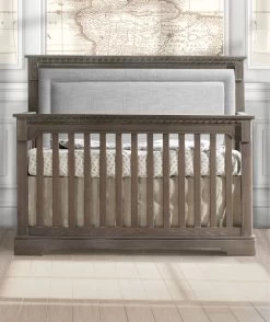 Natart Ithaca "5-in-1'' Convertible Crib With Upholstered Panel -Kid Furniture ithaca grigio fog